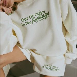 the mayfair group “out of office in my feelings” two piece sweatsuit set